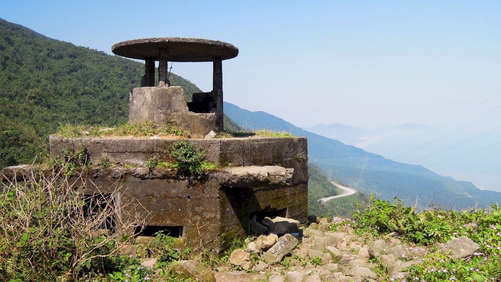 A weathered French-era bunker atop Hai Van Pass